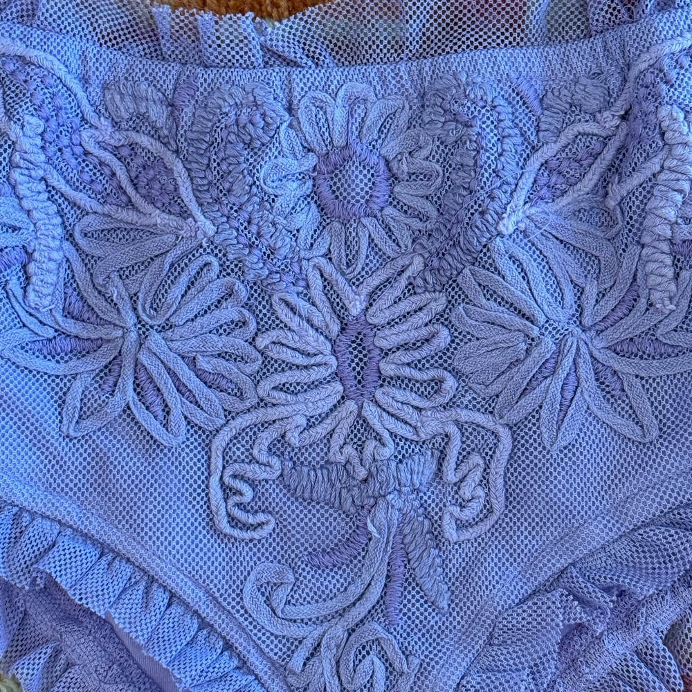 Free People XS electric orchid in bloom bloomer shorts high rise mesh ruffle - Picture 7 of 8
